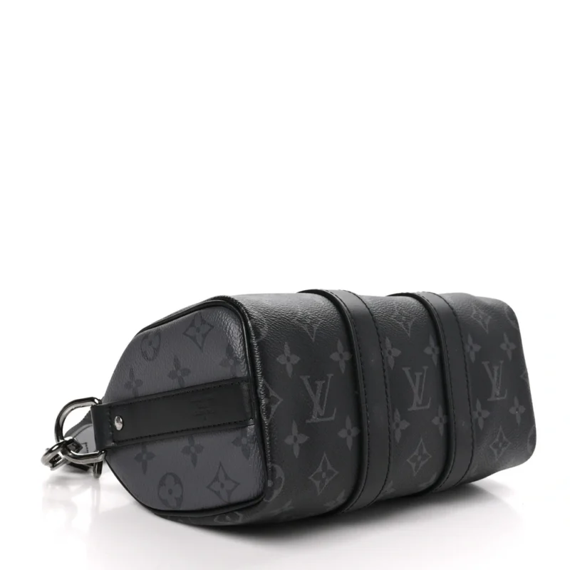 LOUIS VUITTON KEEPALL BANDOULIERE 25 REVERSE MONOGRAM ECLIPSE CANVAS SILVER HARDWARE - Image 6