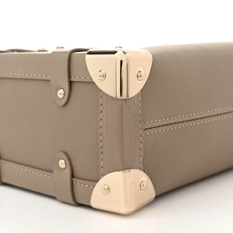 LOUIS VUITTON SIDE TRUNK MM TAUPE CALFSKIN LEATHER GOLD HARDWARE - Image 4