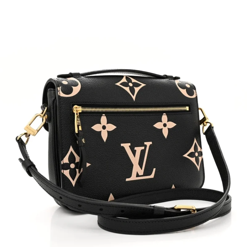 LOUIS VUITTON POCHETTE METIS PM BLACK/BEIGE GIANT MONOGRAM EMPREINTE LEATHER BRASS HARDWARE - Image 3