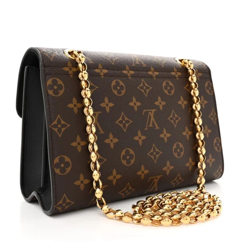 LOUIS VUITTON VICTOIRE MM BLACK MONOGRAM CANVAS BRASS HARDWARE - Image 3