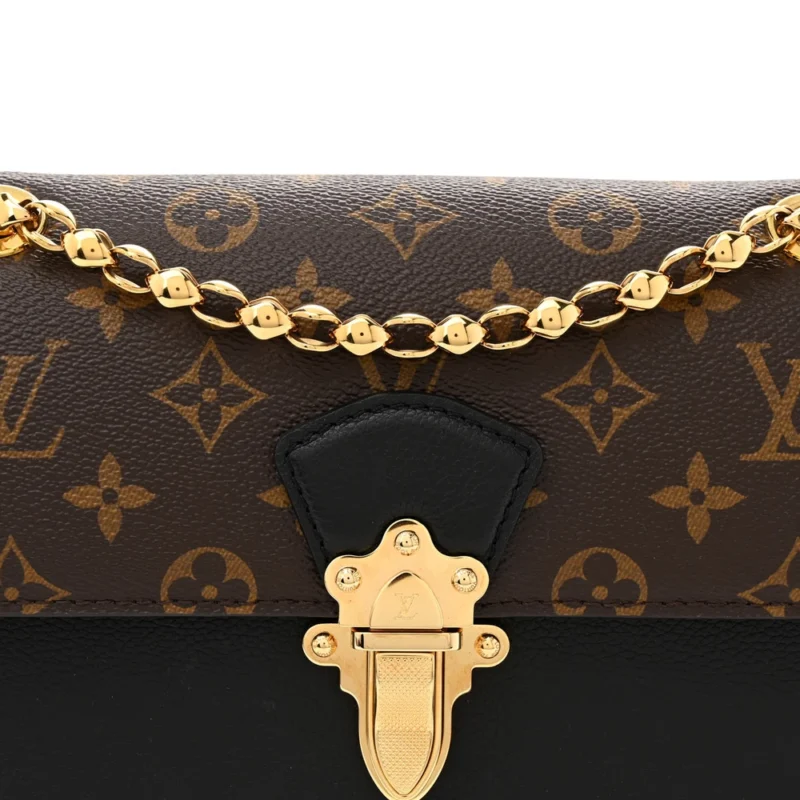 LOUIS VUITTON VICTOIRE MM BLACK MONOGRAM CANVAS BRASS HARDWARE - Image 8
