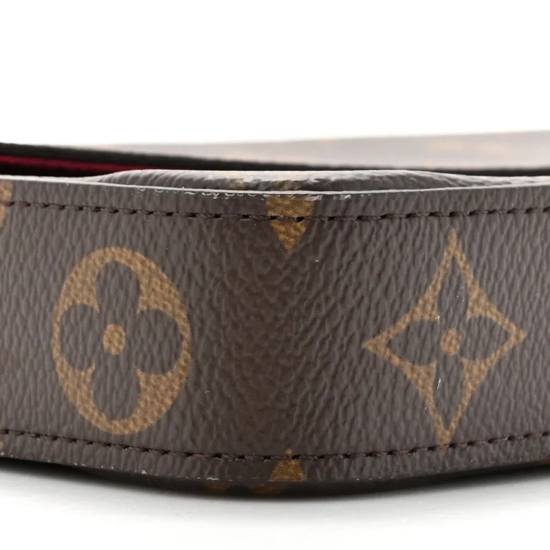 LOUIS VUITTON POCHETTE FELICIE CHAIN WALLET PM MONOGRAM CANVAS GOLD HARDWARE - Image 5