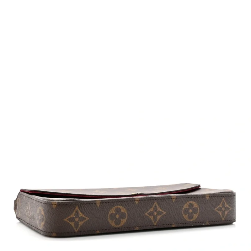 LOUIS VUITTON POCHETTE FELICIE CHAIN WALLET PM MONOGRAM CANVAS GOLD HARDWARE - Image 6