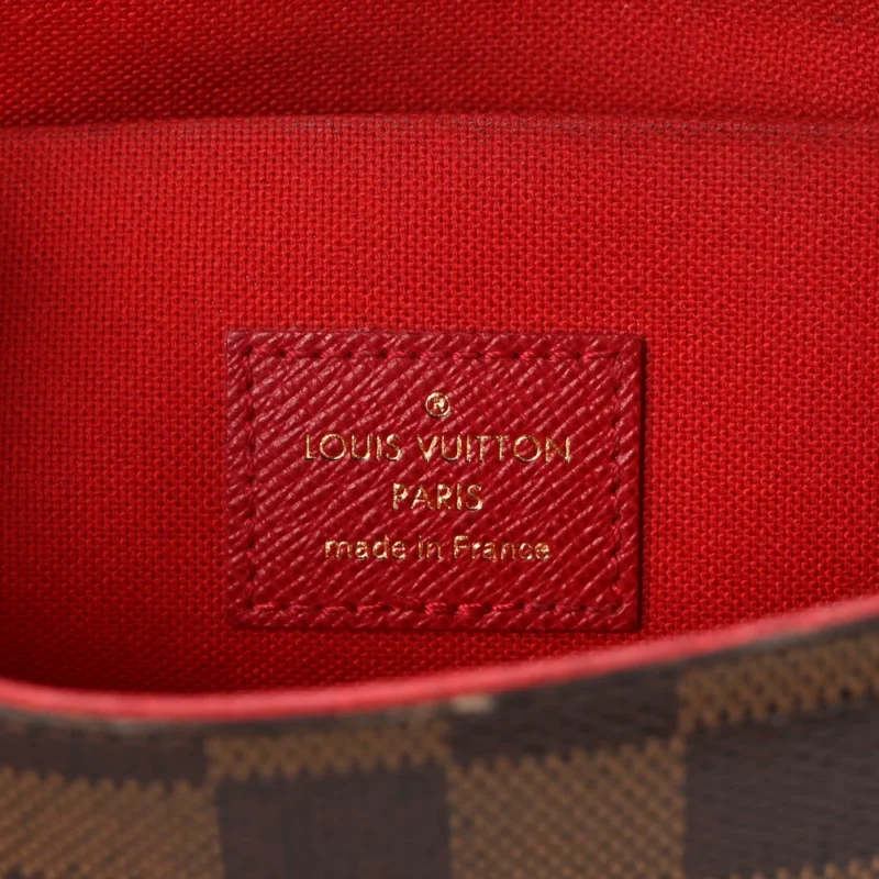 LOUIS VUITTON POCHETTE FELICIE CHAIN WALLET PM DAMIER EBENE CANVAS GOLD HARDWARE - Image 2
