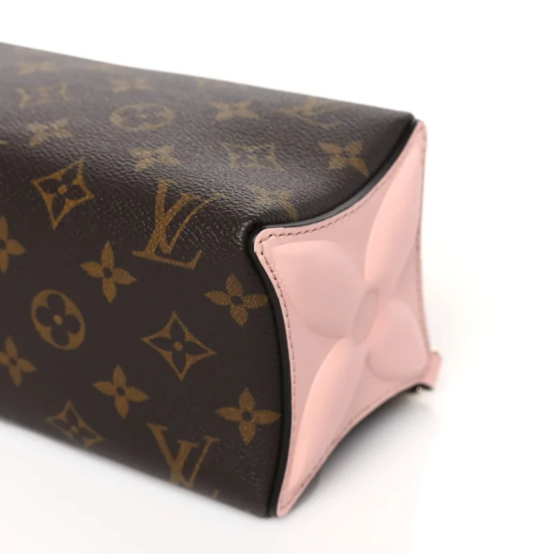 LOUIS VUITTON BLOOM POUCH PM ROSE JASMINE MONOGRAM CANVAS SILVER HARDWARE - Image 4
