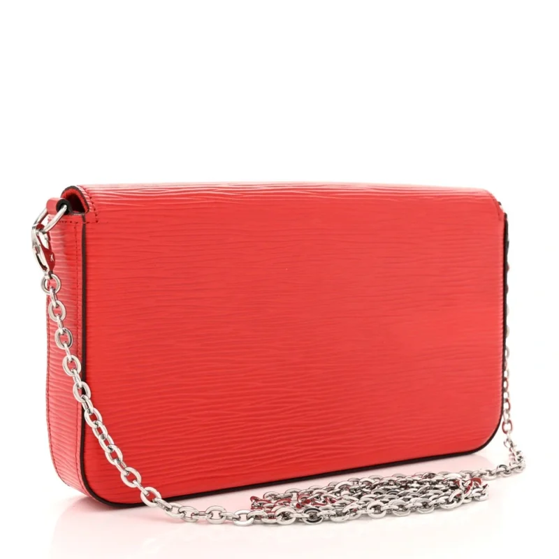 LOUIS VUITTON POCHETTE FELICIE BB COQUELICOT EPI LEATHER SILVER HARDWARE - Image 3