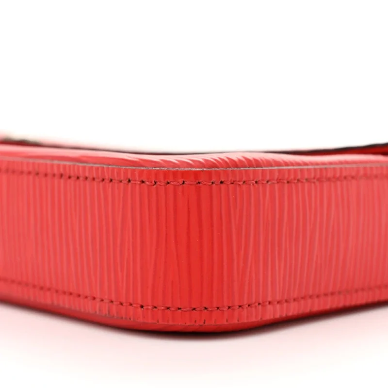 LOUIS VUITTON POCHETTE FELICIE BB COQUELICOT EPI LEATHER SILVER HARDWARE - Image 4