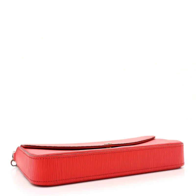 LOUIS VUITTON POCHETTE FELICIE BB COQUELICOT EPI LEATHER SILVER HARDWARE - Image 6