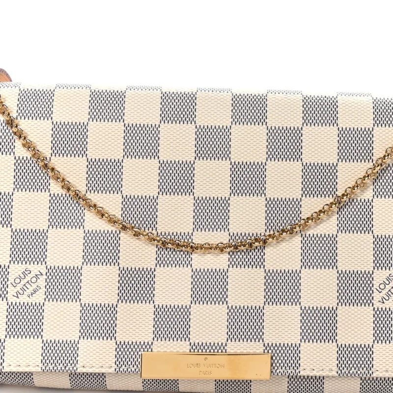 LOUIS VUITTON FAVORITE MM DAMIER AZUR CANVAS GOLD HARDWARE - Image 8