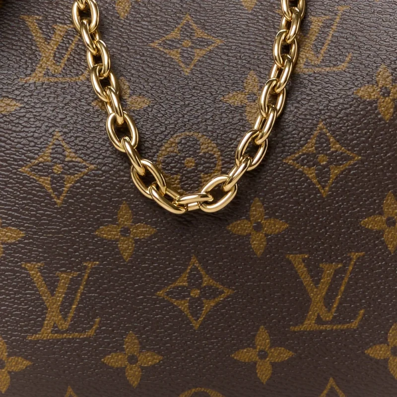 LOUIS VUITTON BOULOGNE NM PM BLACK MONOGRAM CANVAS GOLD HARDWARE - Image 8