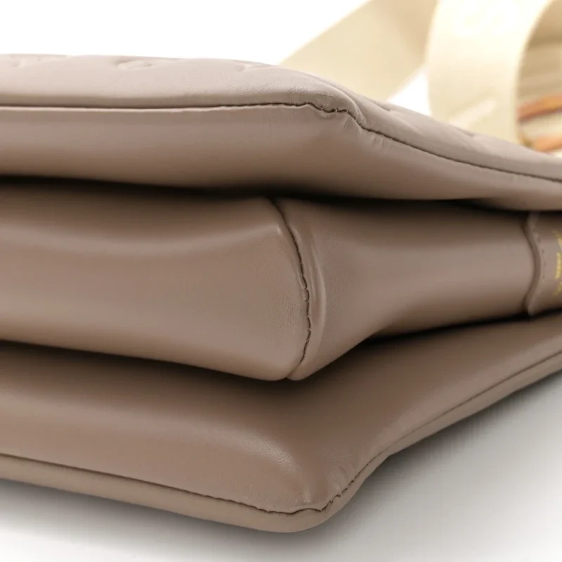 LOUIS VUITTON COUSSIN PM TAUPE EMBOSSED MONOGRAM LAMBSKIN LEATHER GOLD HARDWARE - Image 3
