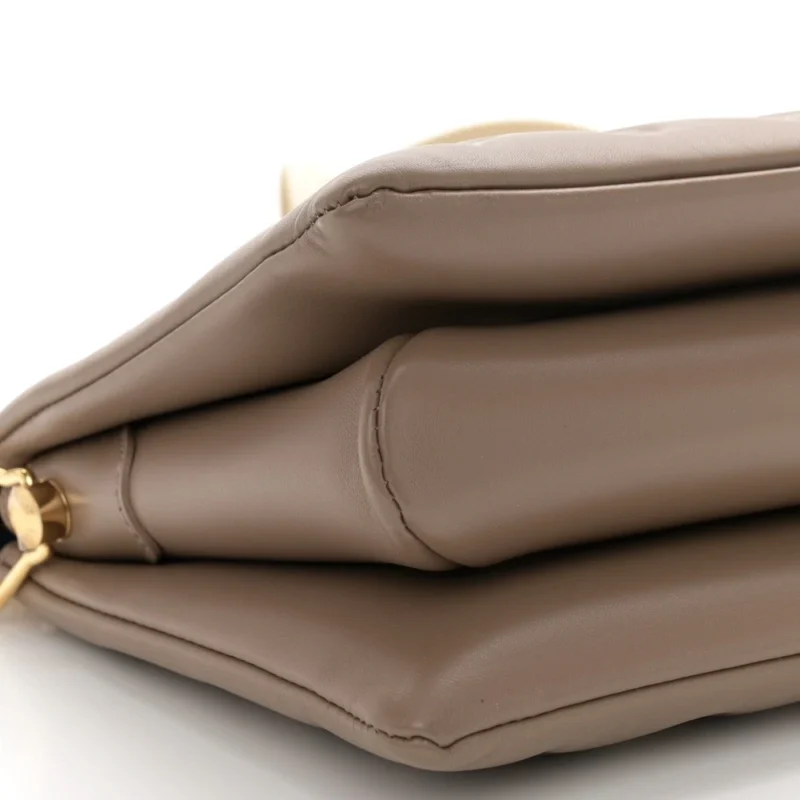 LOUIS VUITTON COUSSIN PM TAUPE EMBOSSED MONOGRAM LAMBSKIN LEATHER GOLD HARDWARE - Image 4
