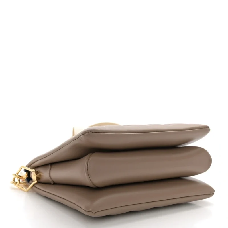 LOUIS VUITTON COUSSIN PM TAUPE EMBOSSED MONOGRAM LAMBSKIN LEATHER GOLD HARDWARE - Image 5