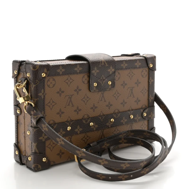 LOUIS VUITTON PETITE MALLE MM REVERSE MONOGRAM CANVAS GOLD HARDWARE - Image 3