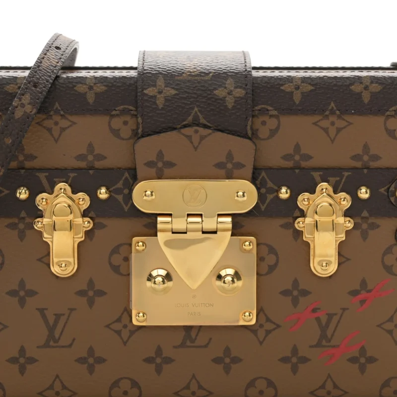 LOUIS VUITTON PETITE MALLE MM REVERSE MONOGRAM CANVAS GOLD HARDWARE - Image 8