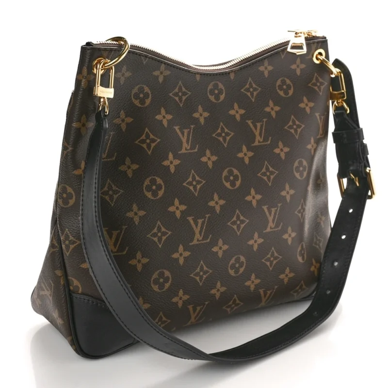 LOUIS VUITTON ODEON MM BLACK MONOGRAM CANVAS GOLD HARDWARE - Image 3