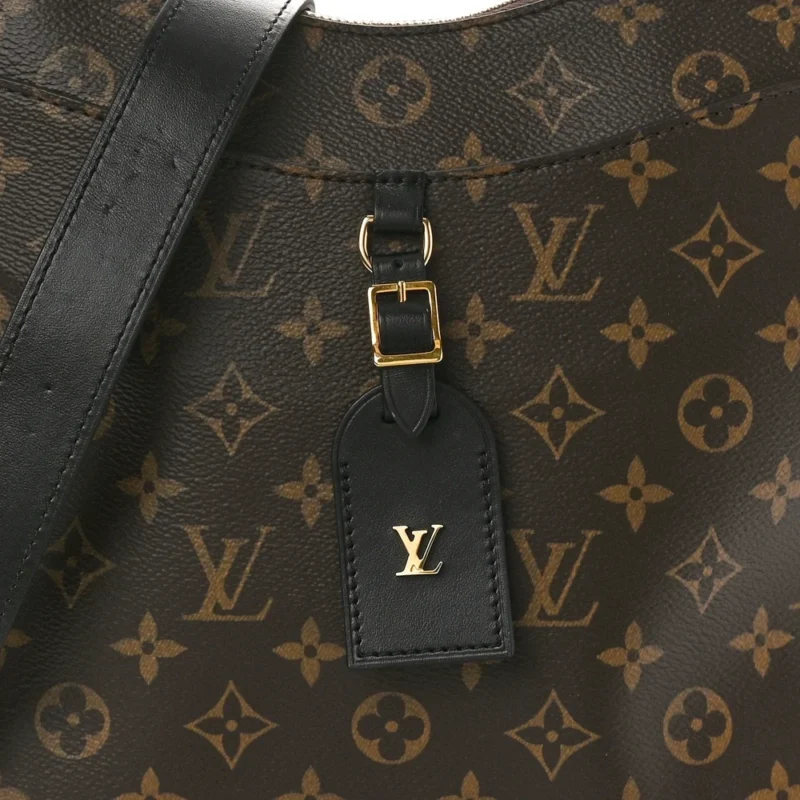 LOUIS VUITTON ODEON MM BLACK MONOGRAM CANVAS GOLD HARDWARE - Image 8