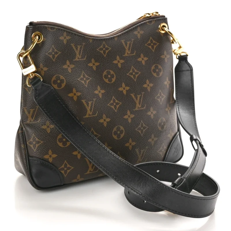 LOUIS VUITTON ODEON PM BLACK MONOGRAM CANVAS BRASS HARDWARE - Image 3