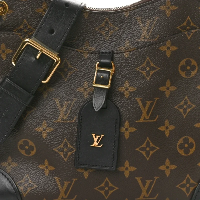 LOUIS VUITTON ODEON PM BLACK MONOGRAM CANVAS BRASS HARDWARE - Image 8