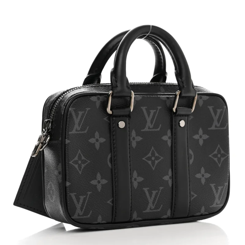 LOUIS VUITTON NANO PORTE DOCUMENTS VOYAGE BB BLACK MONOGRAM ECLIPSE CANVAS SILVER HARDWARE - Image 3