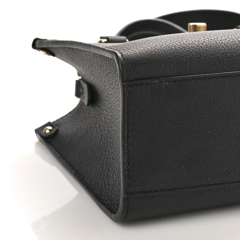 LOUIS VUITTON LOCK & GO TOTE PM BLACK CALFSKIN LEATHER GOLD HARDWARE - Image 4