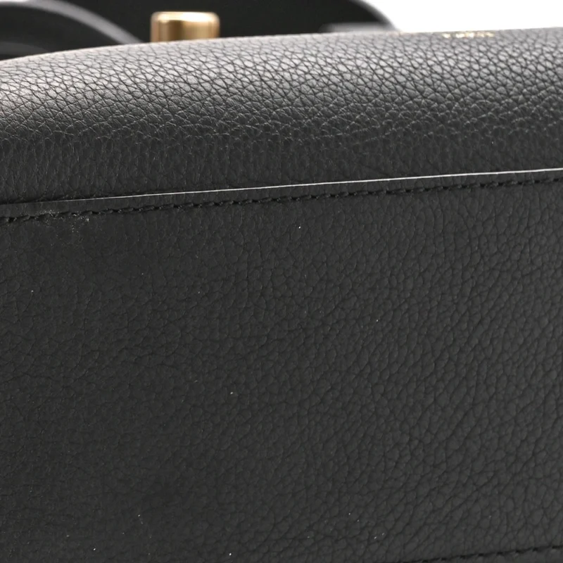 LOUIS VUITTON LOCK & GO TOTE PM BLACK CALFSKIN LEATHER GOLD HARDWARE - Image 5