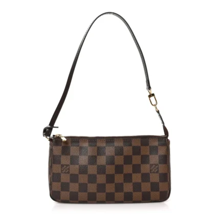 LOUIS VUITTON POCHETTE ACCESSOIRES NM PM DAMIER EBENE CANVAS GOLD HARDWARE