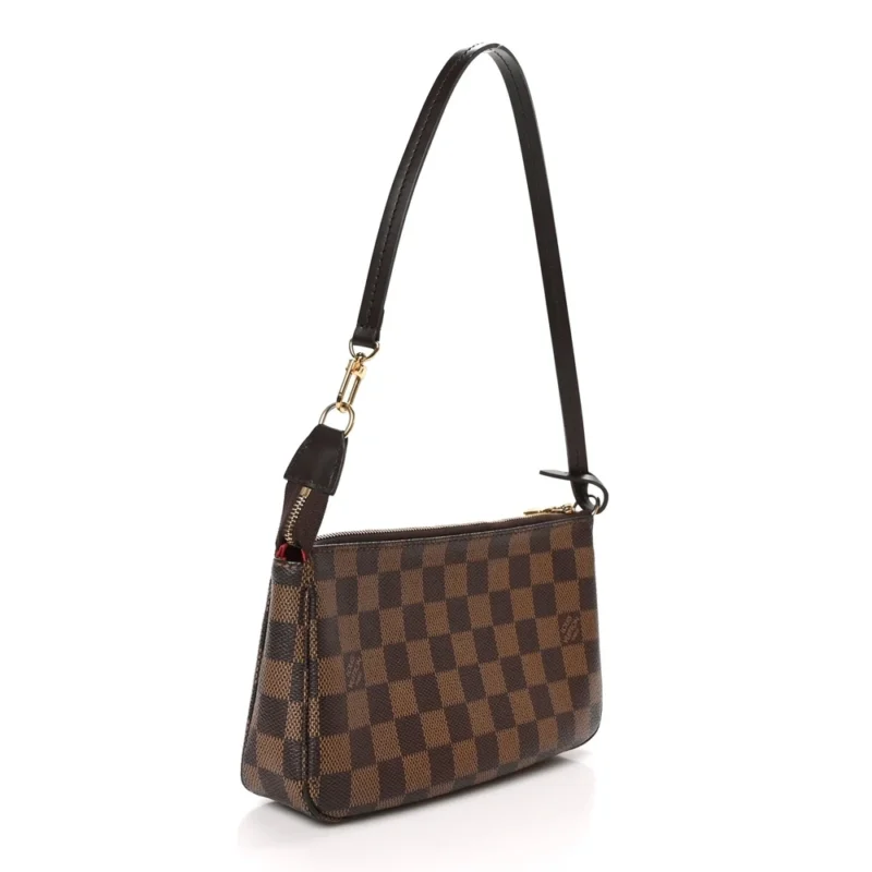 LOUIS VUITTON POCHETTE ACCESSOIRES NM PM DAMIER EBENE CANVAS GOLD HARDWARE - Image 3