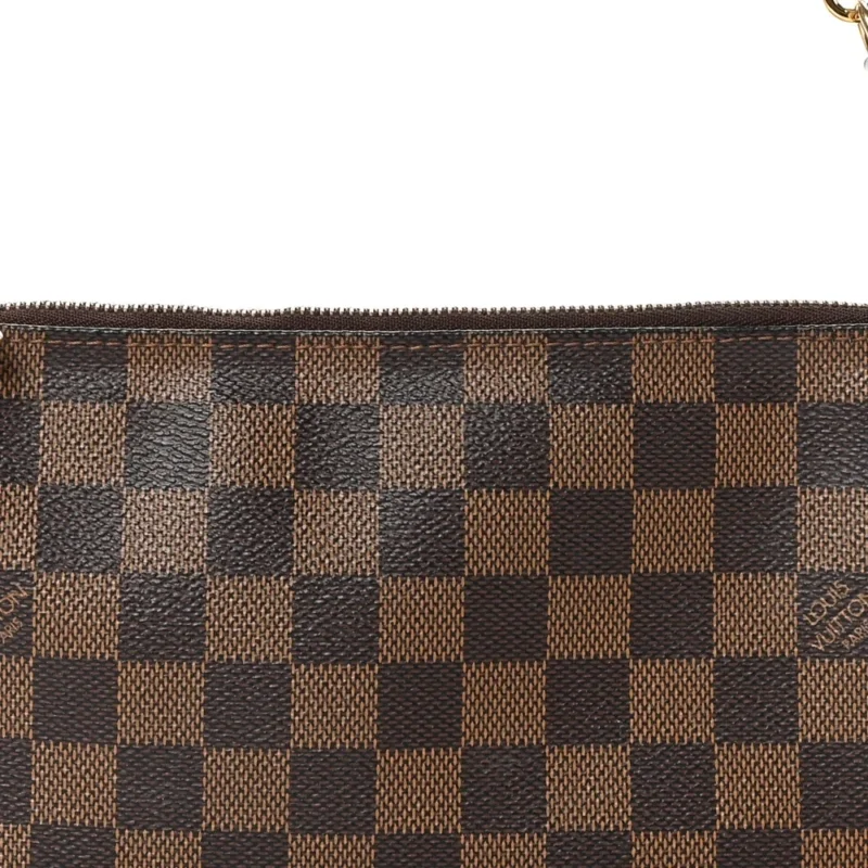 LOUIS VUITTON POCHETTE ACCESSOIRES NM PM DAMIER EBENE CANVAS GOLD HARDWARE - Image 8