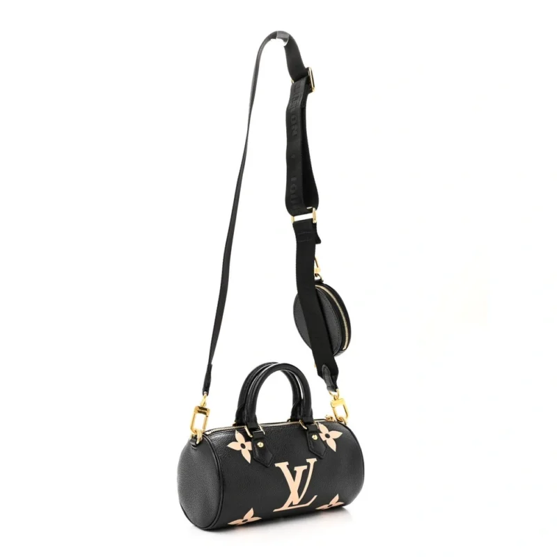 LOUIS VUITTON PAPILLON BB BLACK/BEIGE GIANT MONOGRAM EMPREINTE LEATHER GOLD HARDWARE - Image 3