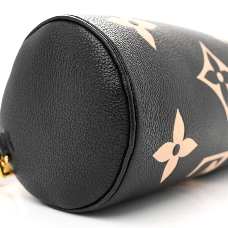 LOUIS VUITTON PAPILLON BB BLACK/BEIGE GIANT MONOGRAM EMPREINTE LEATHER GOLD HARDWARE - Image 4