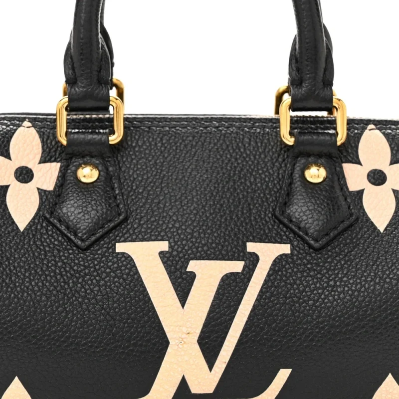 LOUIS VUITTON PAPILLON BB BLACK/BEIGE GIANT MONOGRAM EMPREINTE LEATHER GOLD HARDWARE - Image 8