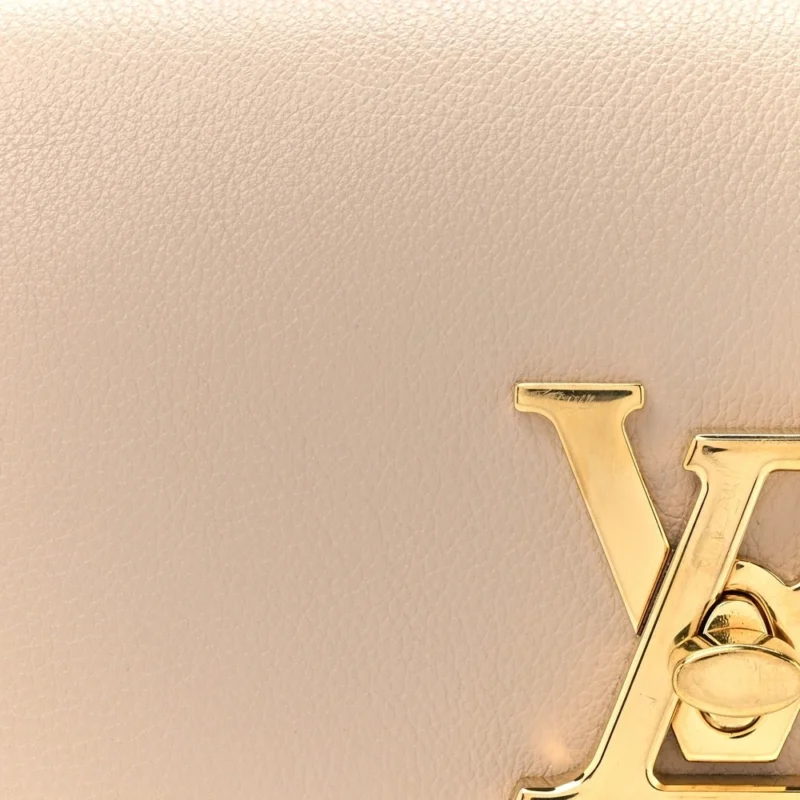 LOUIS VUITTON LOCKME TENDER GREIGE GRAINED CALFSKIN LEATHER GOLD HARDWARE - Image 8