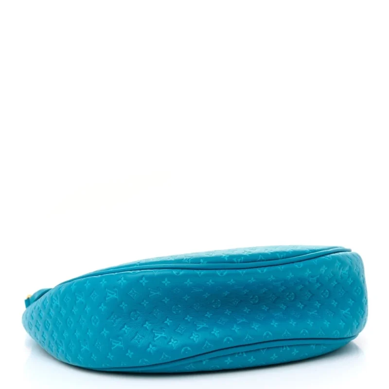 LOUIS VUITTON LOOP PM BLUE NANOGRAM EMBOSSED CALFSKIN LEATHER GOLD HARDWARE - Image 6