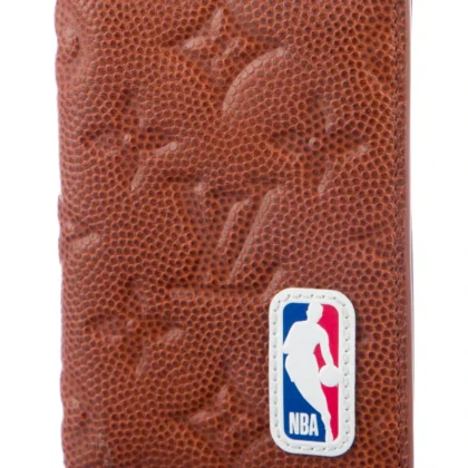 LOUIS VUITTON SMALL POCKET ORGANIZER BROWN PRINTED BASKETBALL LEATHER