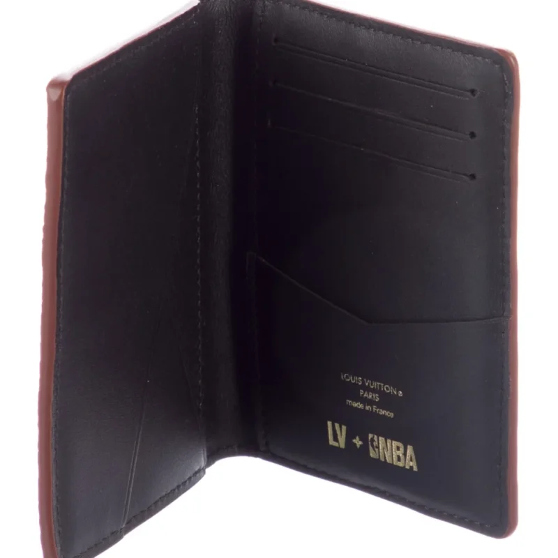 LOUIS VUITTON SMALL POCKET ORGANIZER BROWN PRINTED BASKETBALL LEATHER - Image 3