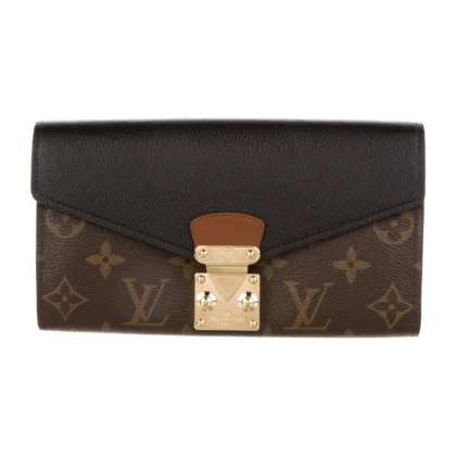 LOUIS VUITTON MEDIUM PALLAS WALLET MONOGRAM COATED CANVAS BRASS HARDWARE