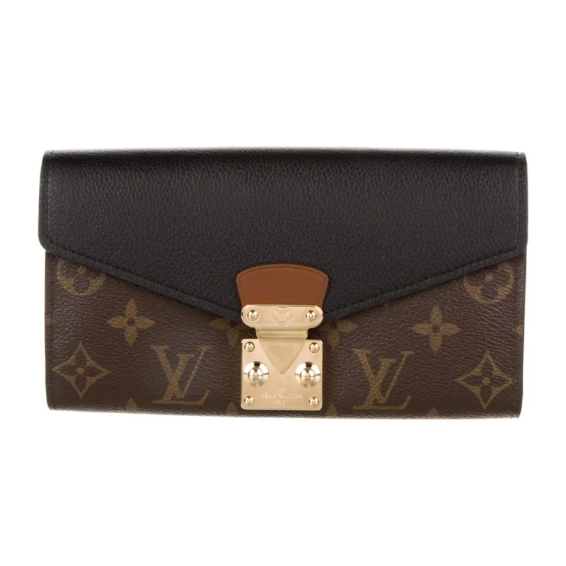 LOUIS VUITTON MEDIUM PALLAS WALLET MONOGRAM COATED CANVAS BRASS HARDWARE