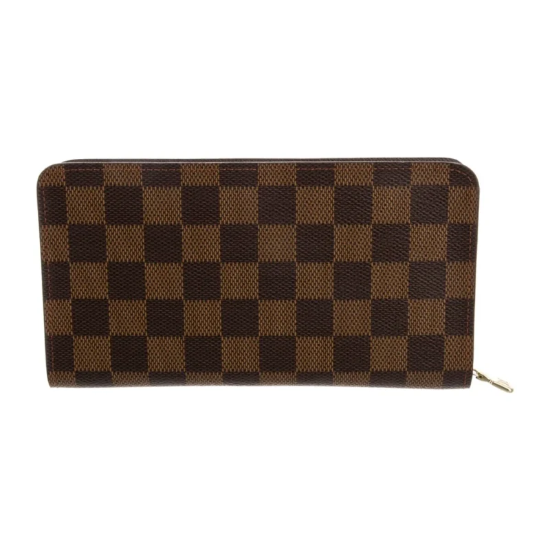 LOUIS VUITTON LARGE ZIPPY WALLET DAMIER EBENE COATED CANVAS GOLD HARDWARE - Image 3