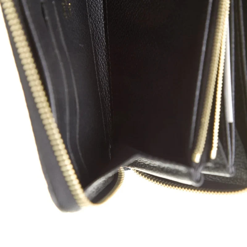 LOUIS VUITTON MEDIUM ZIPPY WALLET BLACK EMPREINTE LEATHER GOLD HARDWARE - Image 3