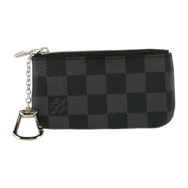 LOUIS VUITTON SMALL KEY HOLDER BLACK/GREY DAMIER GRAPHITE PATTERN CANVAS SILVER HARDWARE