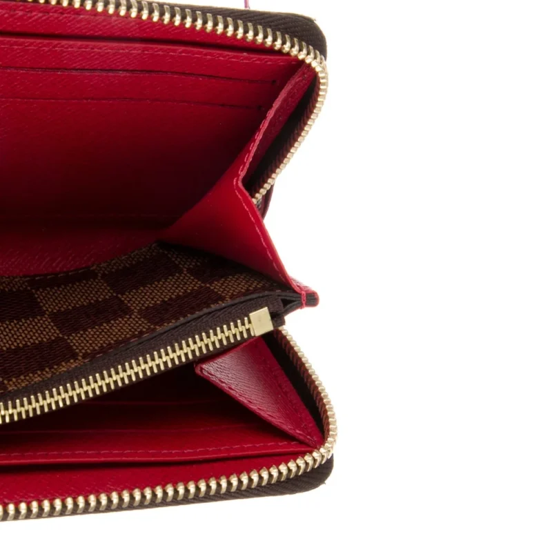 LOUIS VUITTON LARGE WALLET DAMIER EBENE PATTERN CANVAS & CLEMENCE LEATHER BRASS HARDWARE - Image 3