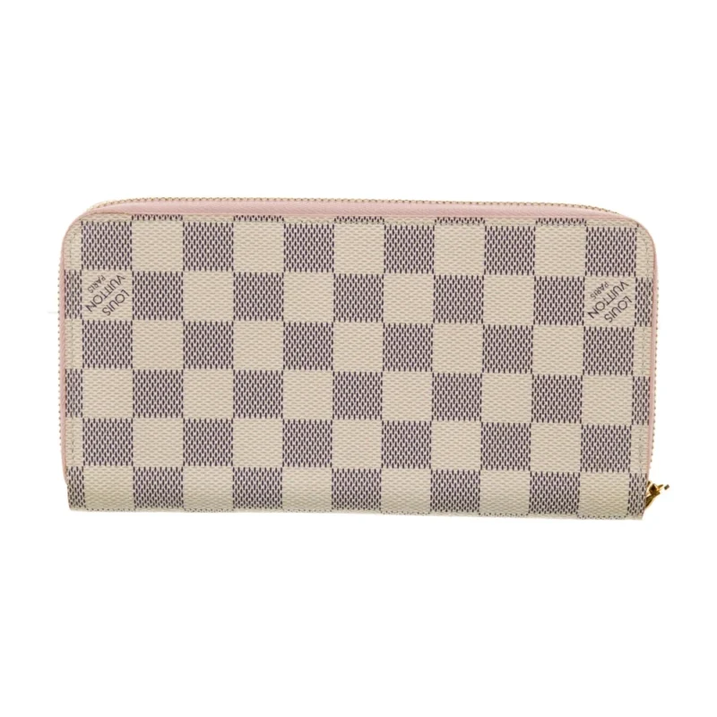 LOUIS VUITTON LARGE ZIPPY WALLET DAMIER AZUR COATED CANVAS BRASS HARDWARE - Image 2
