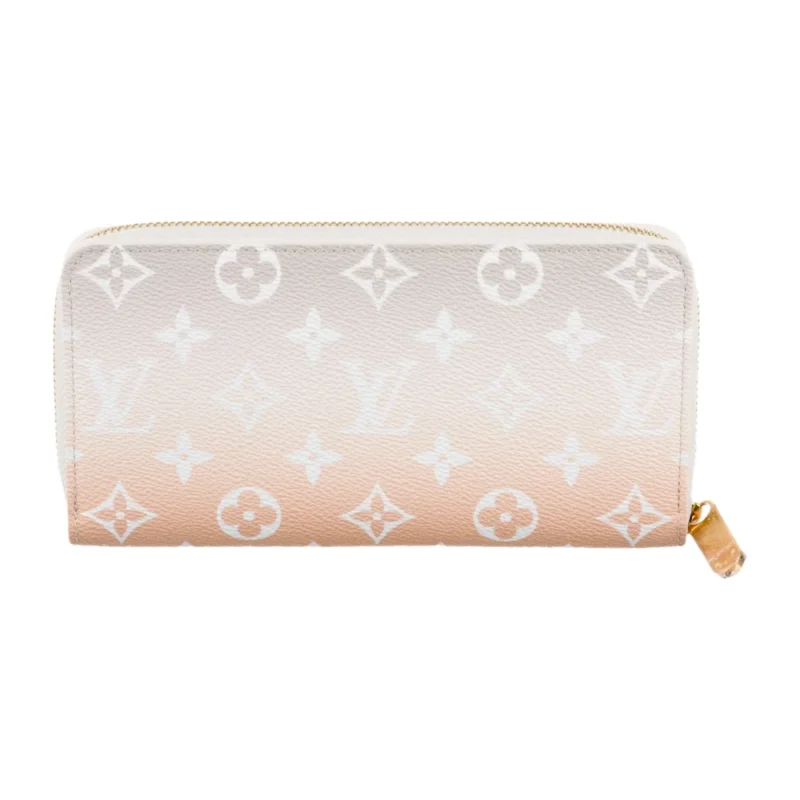 LOUIS VUITTON MEDIUM BY THE POOL ZIPPY WALLET GREY AND ORANGE MONOGRAM CANVAS GOLD HARDWARE - Image 2