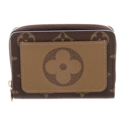 LOUIS VUITTON MEDIUM COMPACT WALLET MONOGRAM COATED CANVAS BRASS HARDWARE