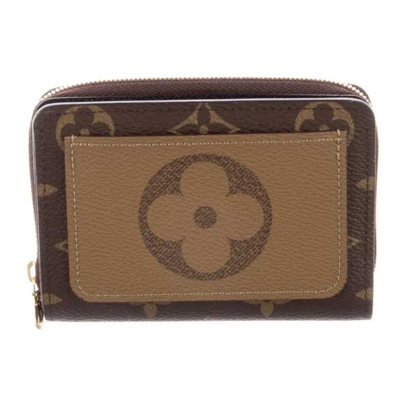 LOUIS VUITTON MEDIUM COMPACT WALLET MONOGRAM COATED CANVAS BRASS HARDWARE