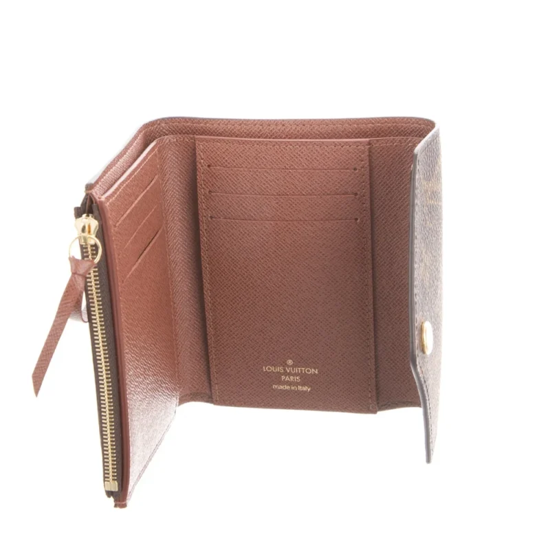 LOUIS VUITTON SMALL VICTORINE WALLET BROWN LV MONOGRAM COATED CANVAS BRASS HARDWARE - Image 3