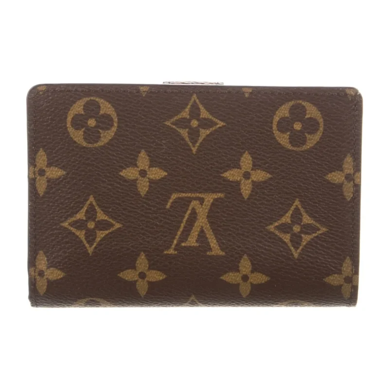 LOUIS VUITTON SMALL FRENCH PURSE WALLET MONOGRAM CANVAS GOLD HARDWARE - Image 2