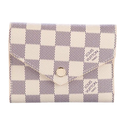 LOUIS VUITTON LARGE WALLET DAMIER EBENE PATTERN CANVAS & CLEMENCE LEATHER