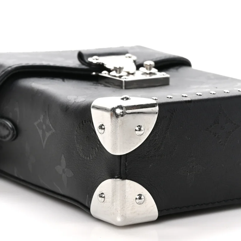 LOUIS VUITTON PRINT CAMERA BOX PM BLACK MONOGRAM CALFSKIN LEATHER SILVER HARDWARE - Image 4